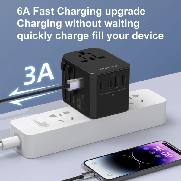2 USB 3 Type C Multi Travel Adaptor Wall Plug Socket CZ05 - Image 3