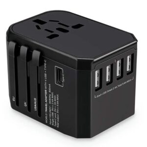 4 USB 1 Type C Multi Travel Adaptor Wall Plug Socket PS03