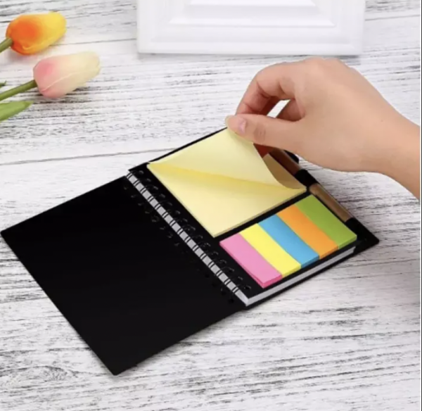 Eco Friendly Notebook with Post Stick Pad and Pen EFN02 - Image 3